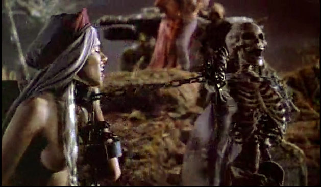 Women captured by skeleton